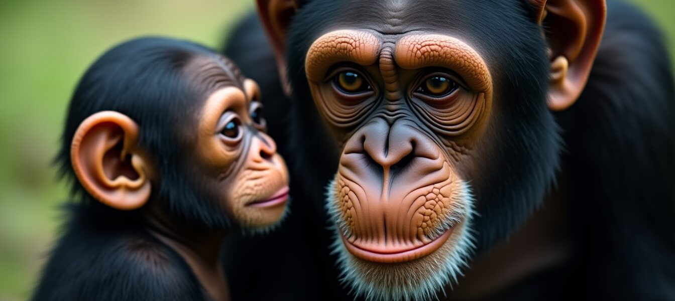 Exploration tendre : la vie captivante du chimpanzé et de son petit
