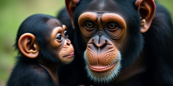 Exploration tendre : la vie captivante du chimpanzé et de son petit