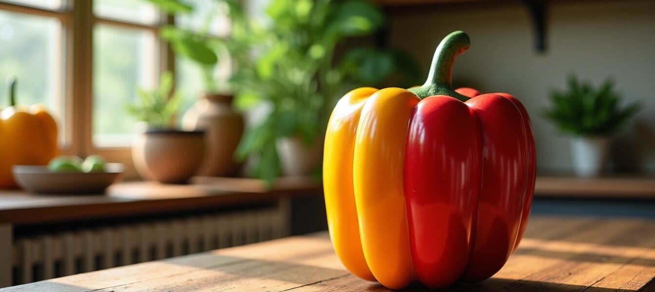 Découvrir les aliments en s'amusant avec le poivron en bois