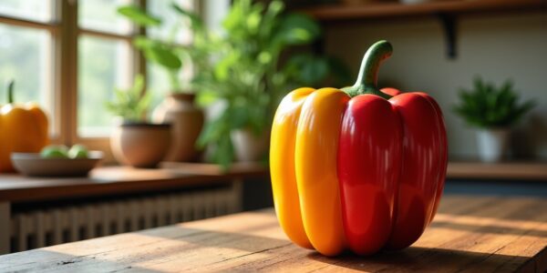 Découvrir les aliments en s'amusant avec le poivron en bois