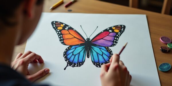 Papillon en dessin : conseils pratiques pour un motif coloré simple et rapide à réaliser