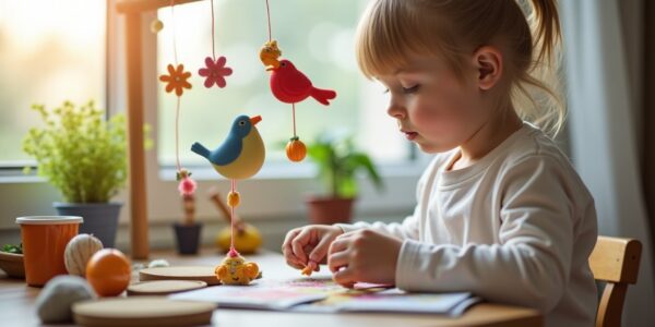 Le mobile Oiseaux : une décoration ludique et pédagogique pour stimuler l'éveil des enfants