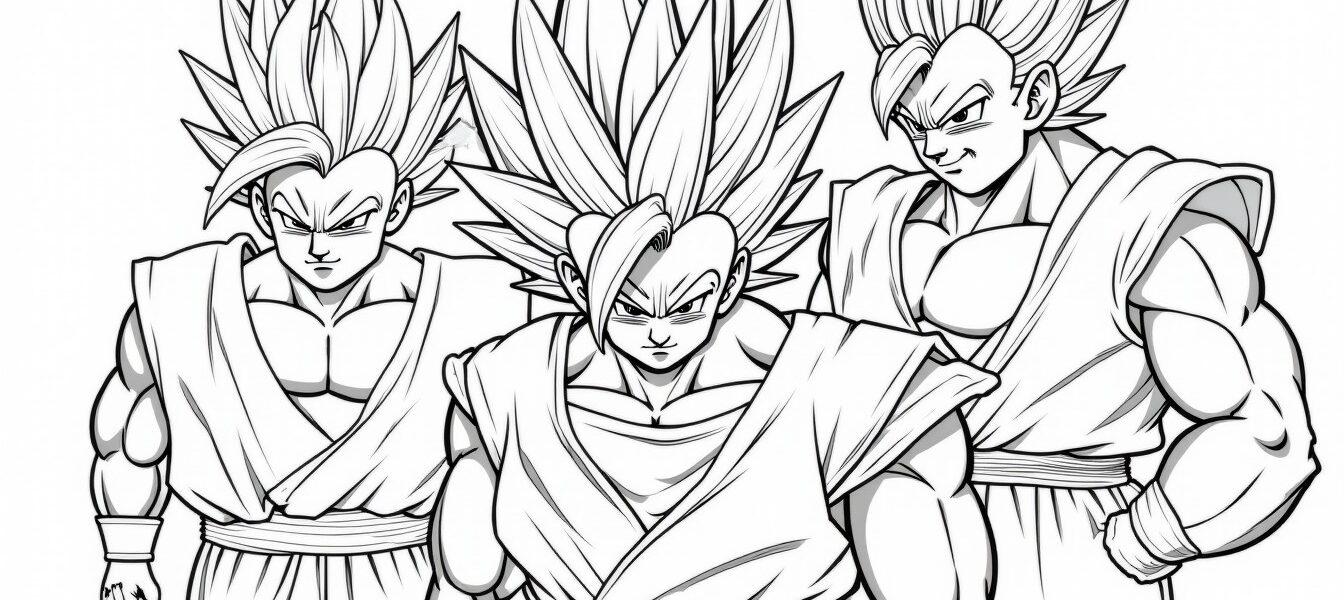 Téléchargez et imprimez vos coloriages Dragon Ball Super avec Goku, Vegeta et les puissants Saiyans