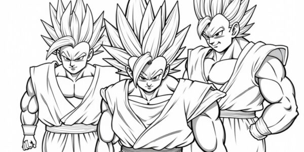 Téléchargez et imprimez vos coloriages Dragon Ball Super avec Goku, Vegeta et les puissants Saiyans
