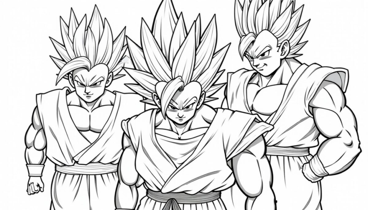 Téléchargez et imprimez vos coloriages Dragon Ball Super avec Goku, Vegeta et les puissants Saiyans