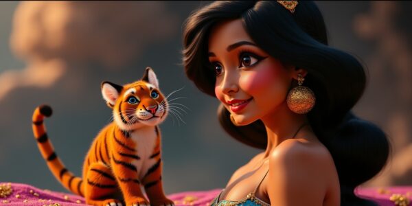 Tigre Jasmine dans Aladdin : Découvrez le personnage, la peluche et les dessins emblématiques