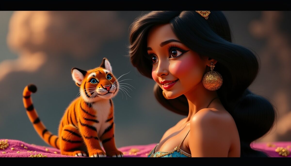 Tigre Jasmine dans Aladdin : Découvrez le personnage, la peluche et les dessins emblématiques
